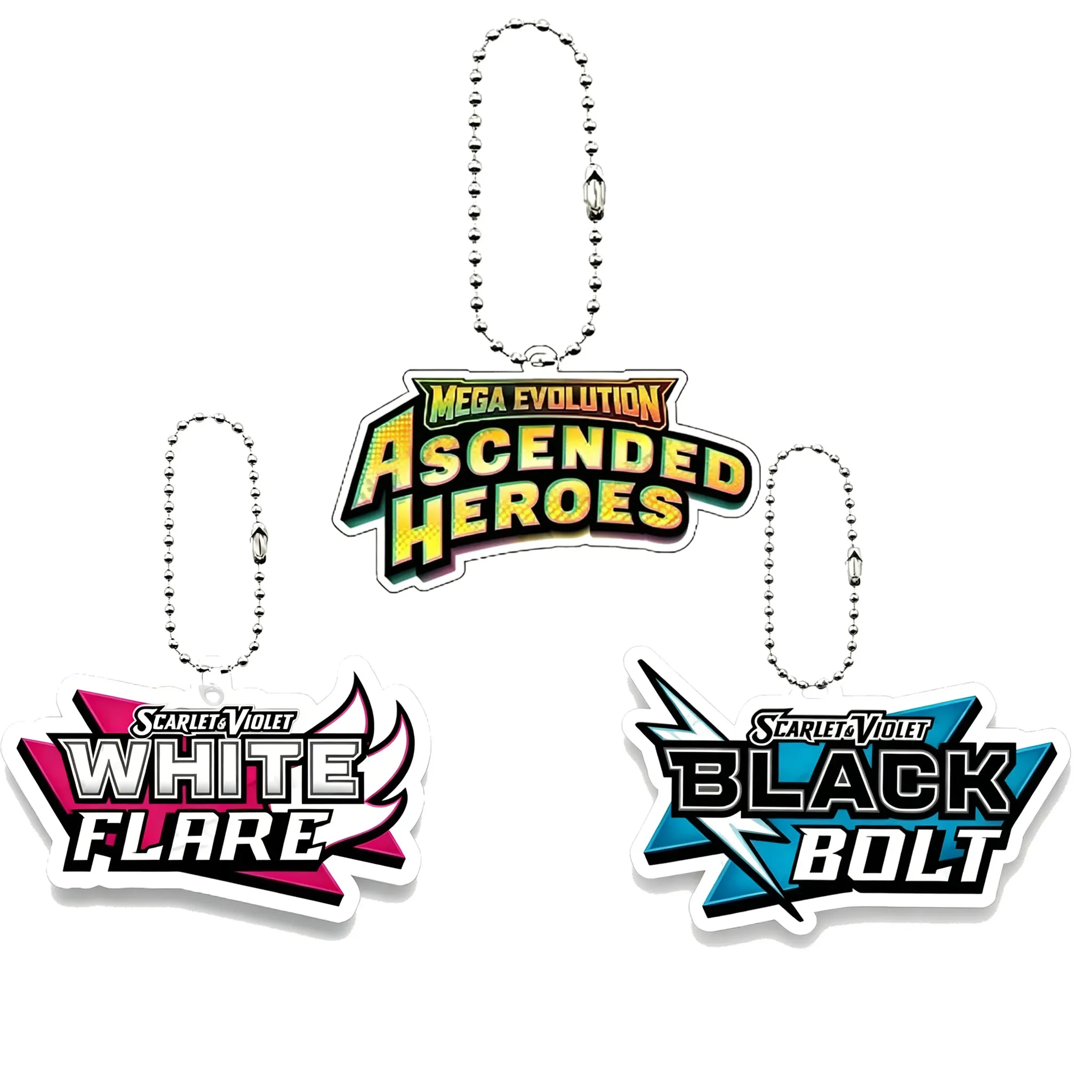 Porte-clés en acrylique Anime PTCG Pocket Monster Série Mega Evolution Ascended Heroes, accessoires de collection de cartes de jeu, breloque