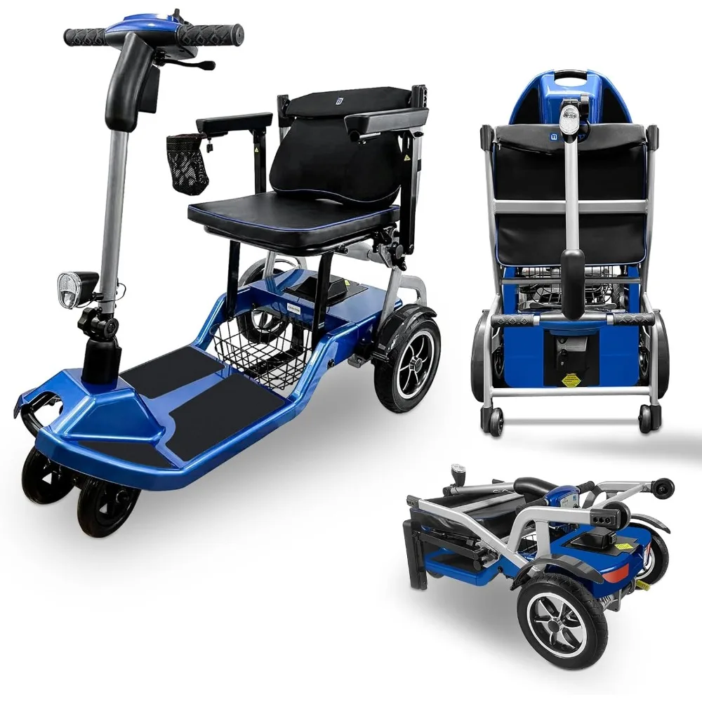 

R3b - Blue Ultra Lightweight (37.5 lb) Folding Powered Mobility Scooter for Senior/Adult- Easy for Travel