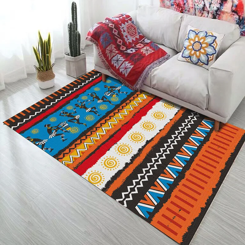 

Bohemia Plush Carpet Living Room Large Area Polyester Rugs Ethnic Home Decor Carpets Bedroom Washable Mat Non-slip Floor Rug