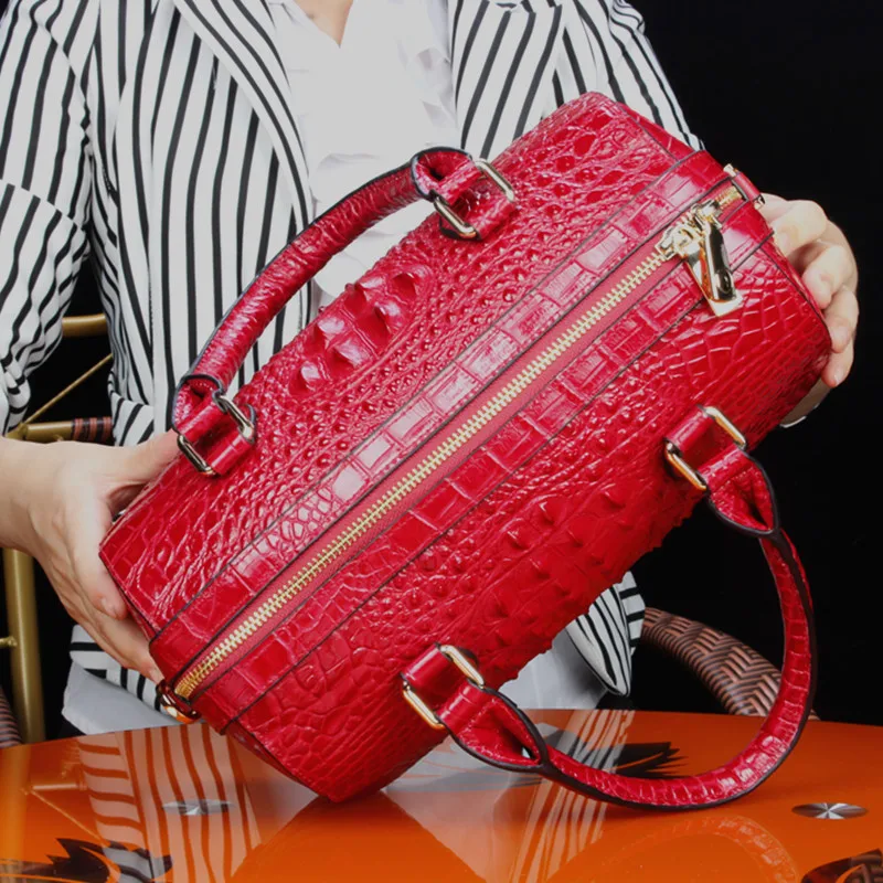 New Crocodile Leather Women\'s Handbags Genuine Leather Lady Shoulder Bag Classic Fashion Large Capacity Pillow Bags 2023 New