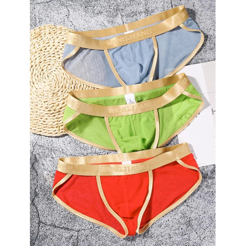 1pc Men Sexy Hollow Out Mesh Brief Low Waist Breathable Underpants U Shape Pouch Underwear Comfort Mesh Penise Bag Thin Briefs