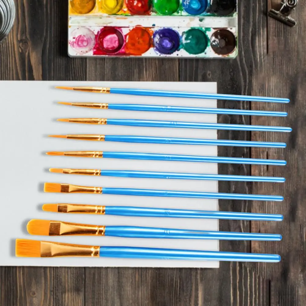 Exquisite Workmanship 10pcs/Set Useful Wide Applications Hand Painting Pens Feel Good for Fine Detailing
