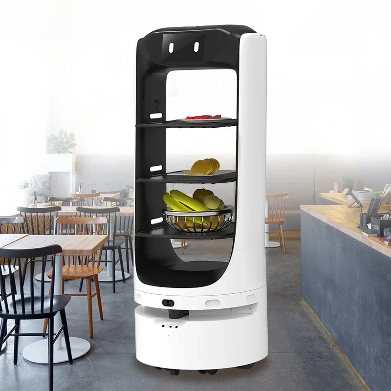 Nuovi robot per la consegna di oggetti Hotel ospedaliero Robot per cameriere senza contatto Robot per la consegna di cibo a guida autonoma