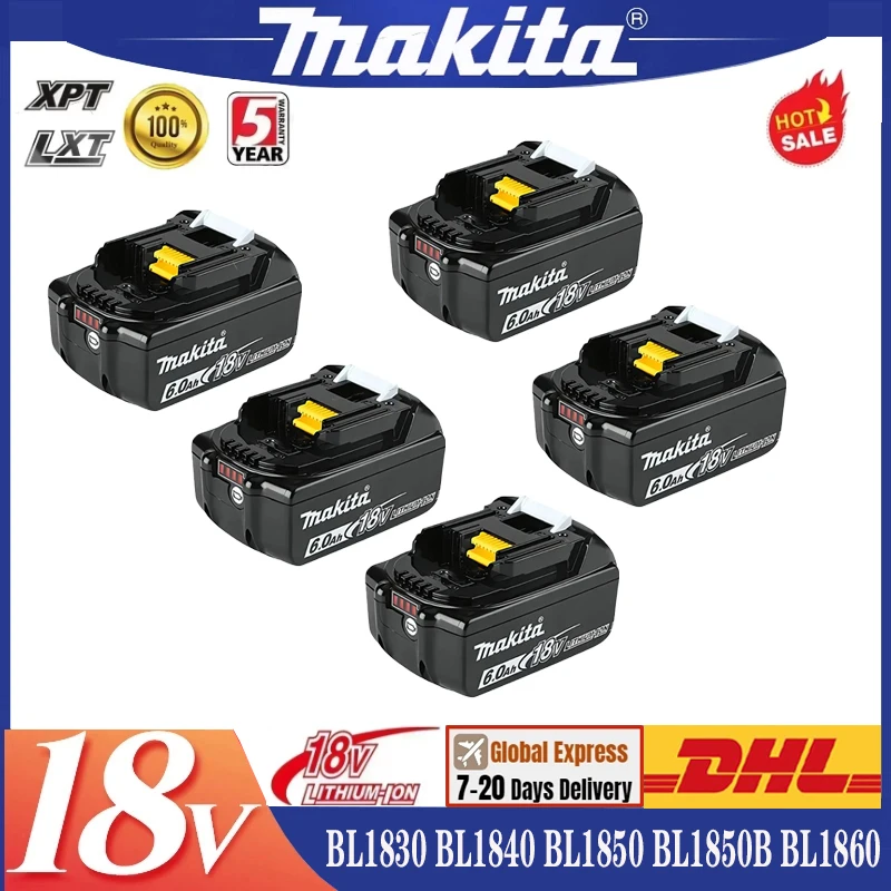 

Original Makita 6Ah/5Ah/2Ah for Makita 18V Battery BL1830B BL1850B BL1850 BL1840 BL1860 BL1815 Replacement Lithium Battery