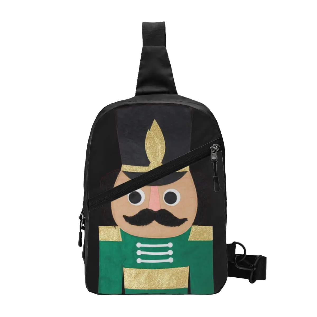 Christmas Nutcracker Cartoon Soldier Toy Sling Crossbody Backpack Men Custom Shoulder Chest Bag for Cycling Camping Daypack