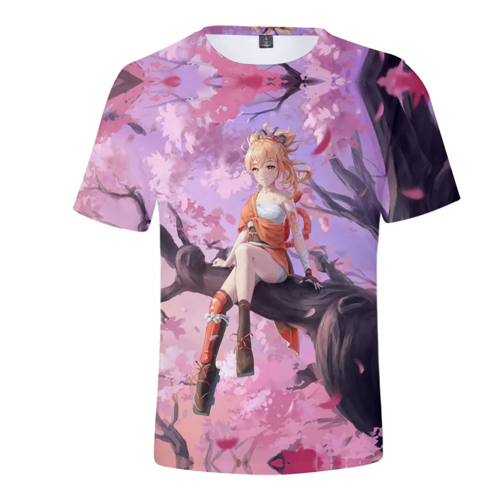 

2026 Genshin Impact Yoimiya 3D Summer T-shirt loose short-sleeved casual all-match neutral T-shirts tops