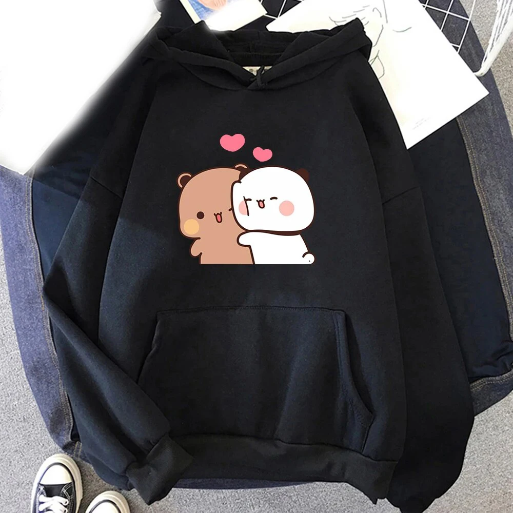 Kawaii Cartoon Bubu Dudu Męska bluza z kapturem Moda męska i damska Prosty sweter z długim rękawem Trend uliczny Y2k Duża bluza