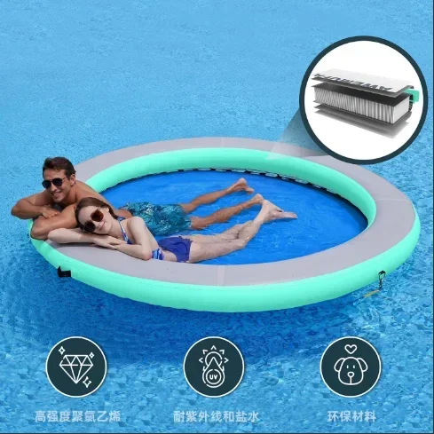 Round with net pool Inflatable pool Yacht docking Floating platform Protected pool