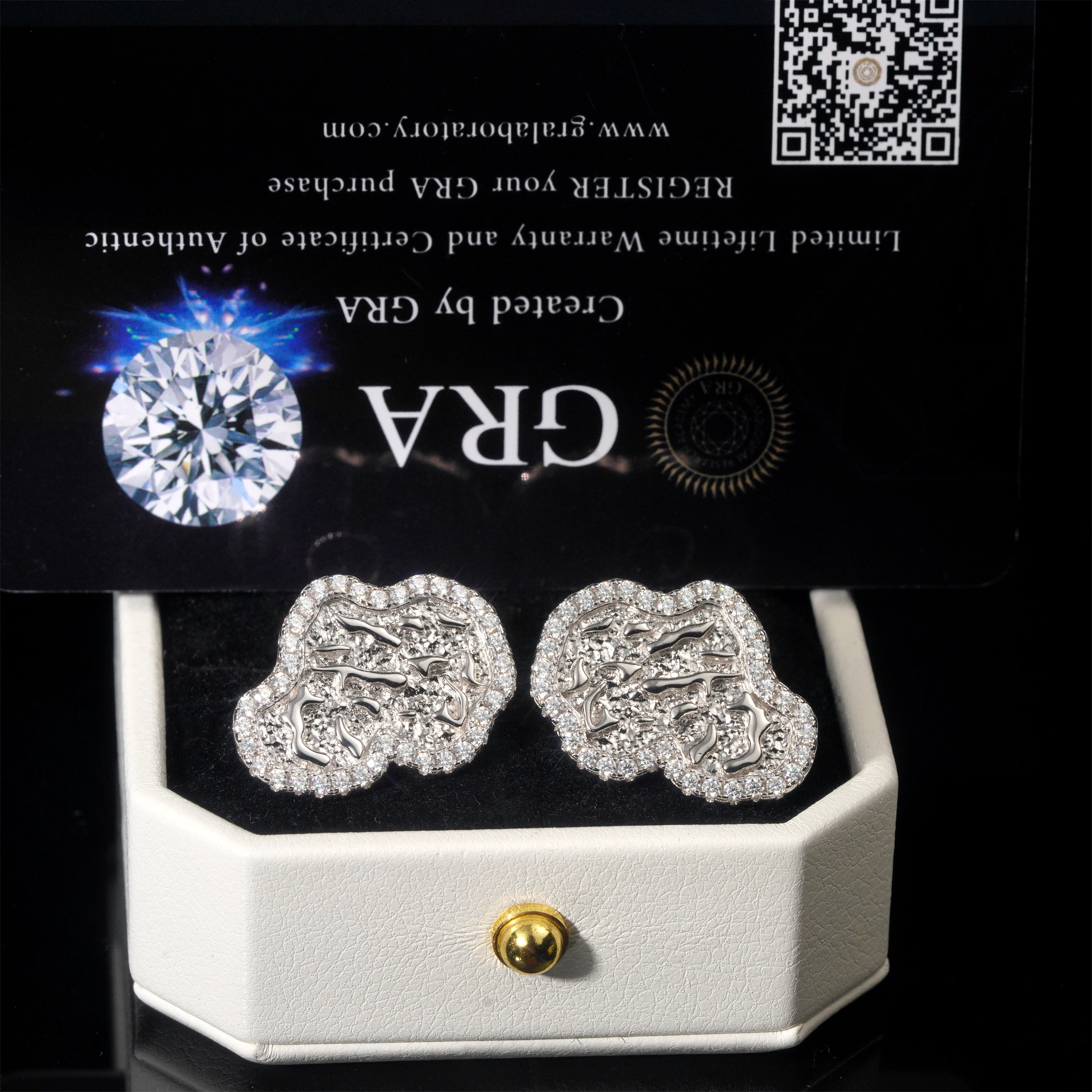 Blingminer Iced Out VVS Moissanite Earrings For Men Women S925 Silver Ear Studs Jewelry Pass Diamonds Tester GRA Free Shipping