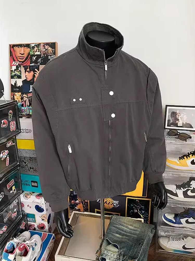 

American Vintage Detroit Collar Jaet Men's Autumn Winter Trend Brand Workwear ort Baseball Sle Polyester Fiber Jaet