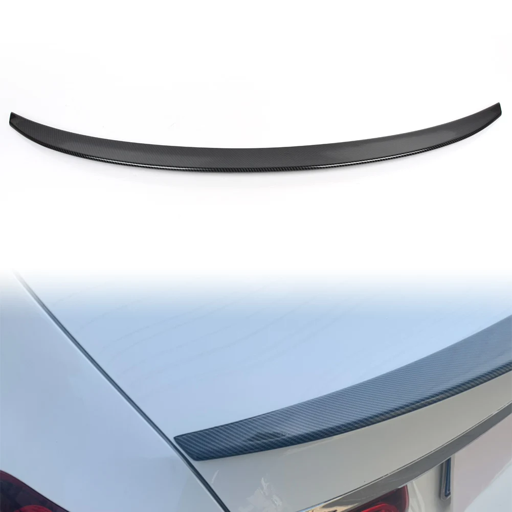 Carbon Fiber Style Car Rear Spoiler Lip Trunk Wing Splitter Trim For Mercedes Benz A180 A200 A220 W177 A-Class 2019 ABS Plastic