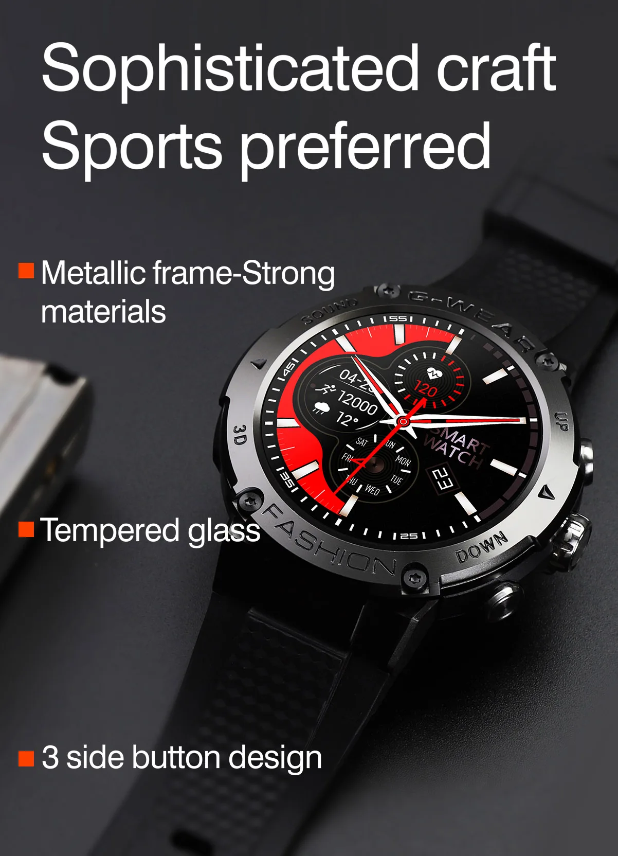 K28H Smart Watch IPS Screen Sleep Heart Rate Monitoring Music Player BT Calling Sports Smartwatch For Android iOS Smartphone