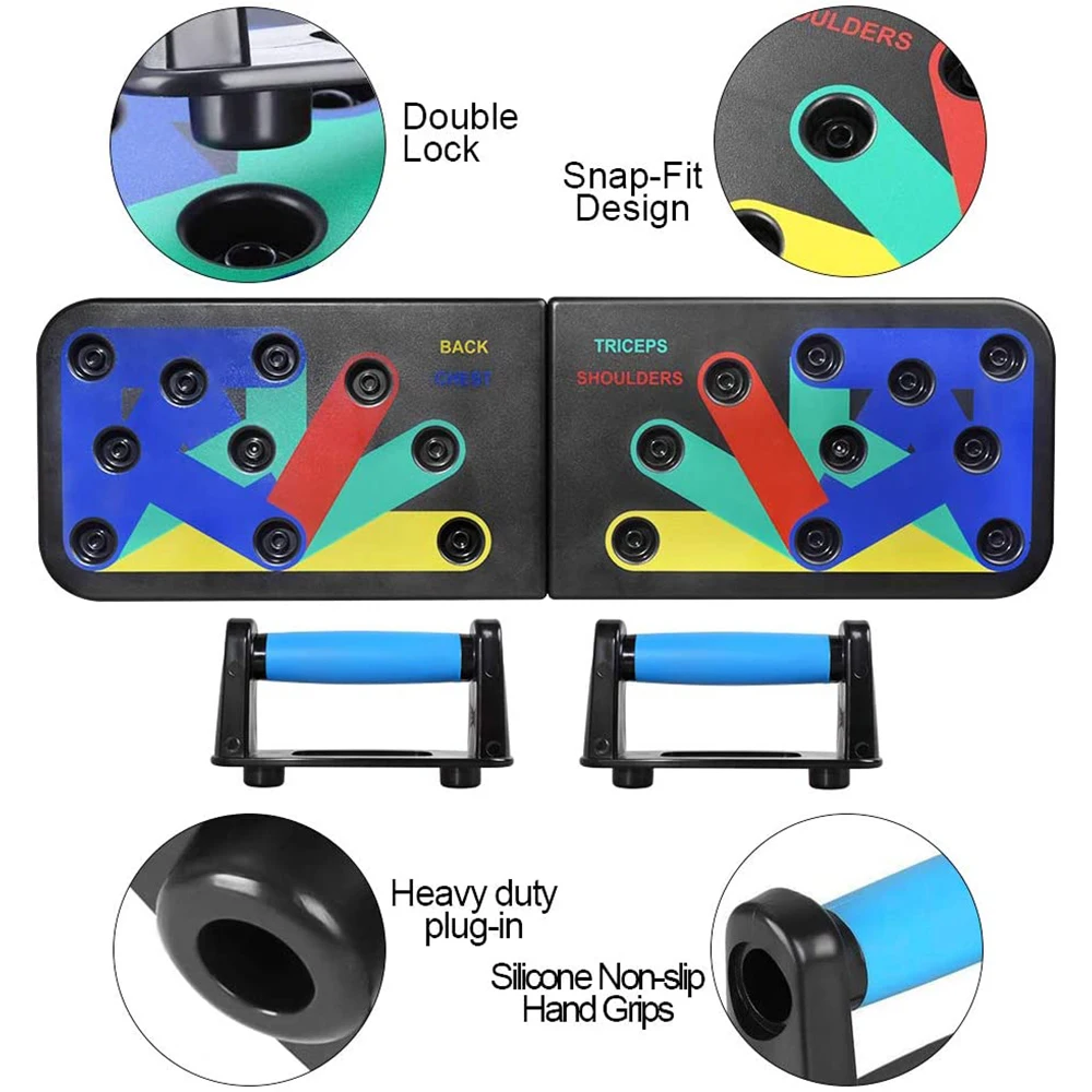 

12-in-1 Foldable Push-Up Board System Multi-Functional Fitness Handles