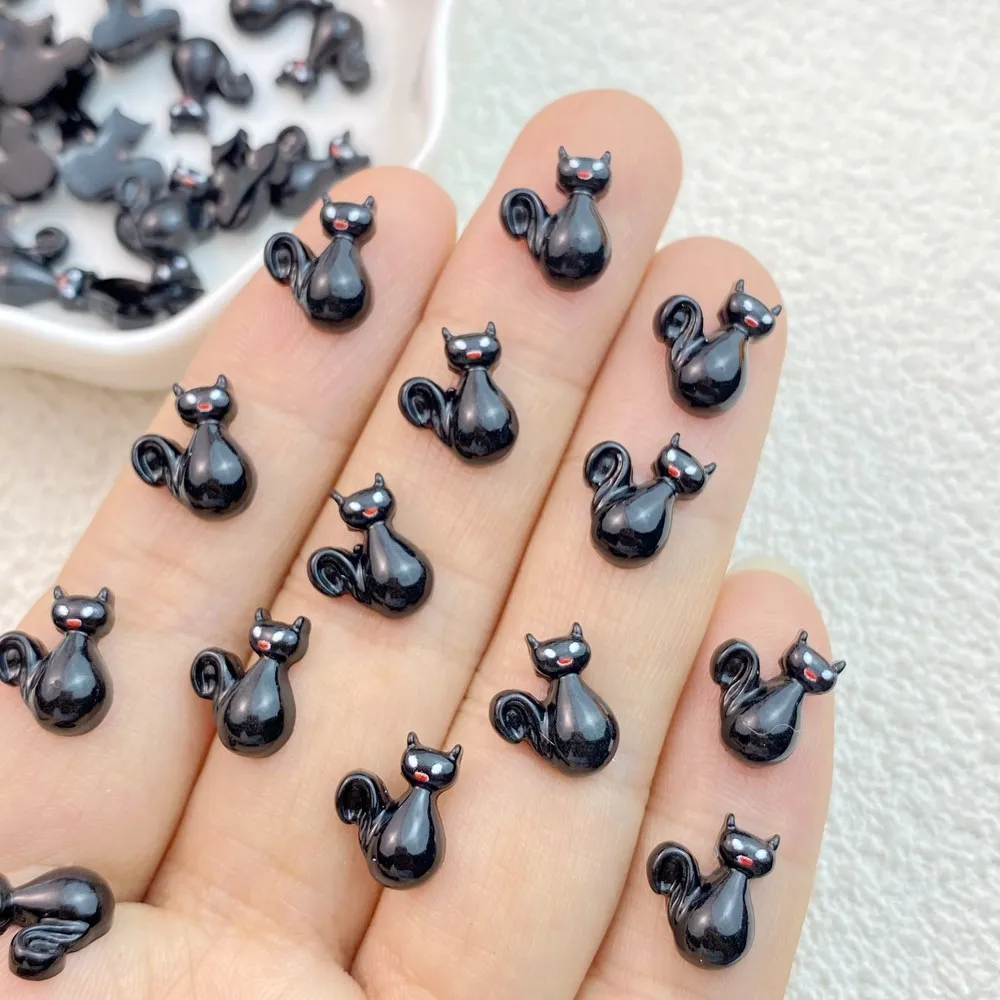 50Pcs Cute Resin Mini Cartoon holy halloween cat, ghost series Flat Back Manicure Parts Embellishments For Hair Bows Accessories