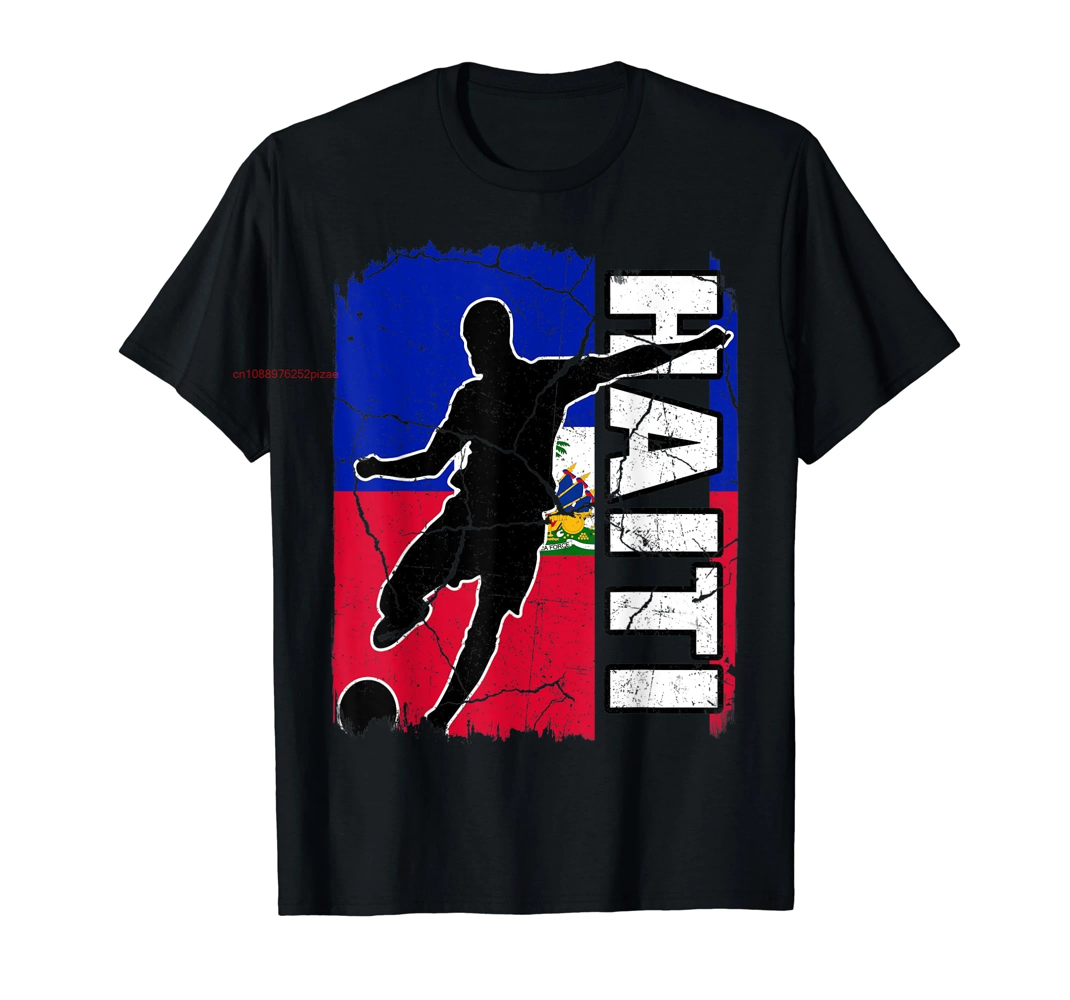 100% Cotton Haitian Soccer Team Haiti Flag Jersey Football Fans T-Shirt MEN WOMEN UNISEX T Shirts Size S-6XL