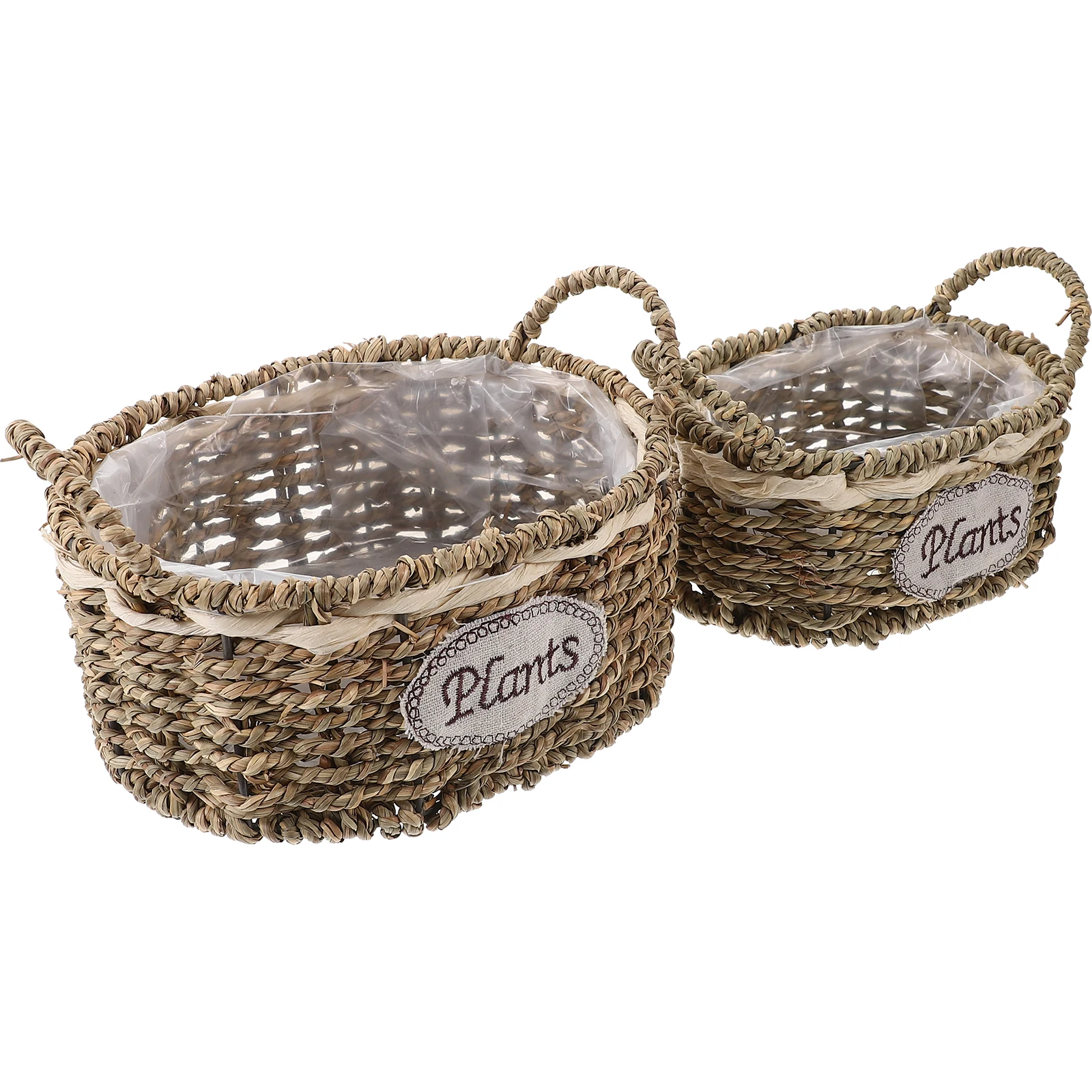 

2Pcs Rustic Woven Basket Storage Container for Home Garden Indoor Plant Decoration Versatile Organizer Plant Baskets Indoor