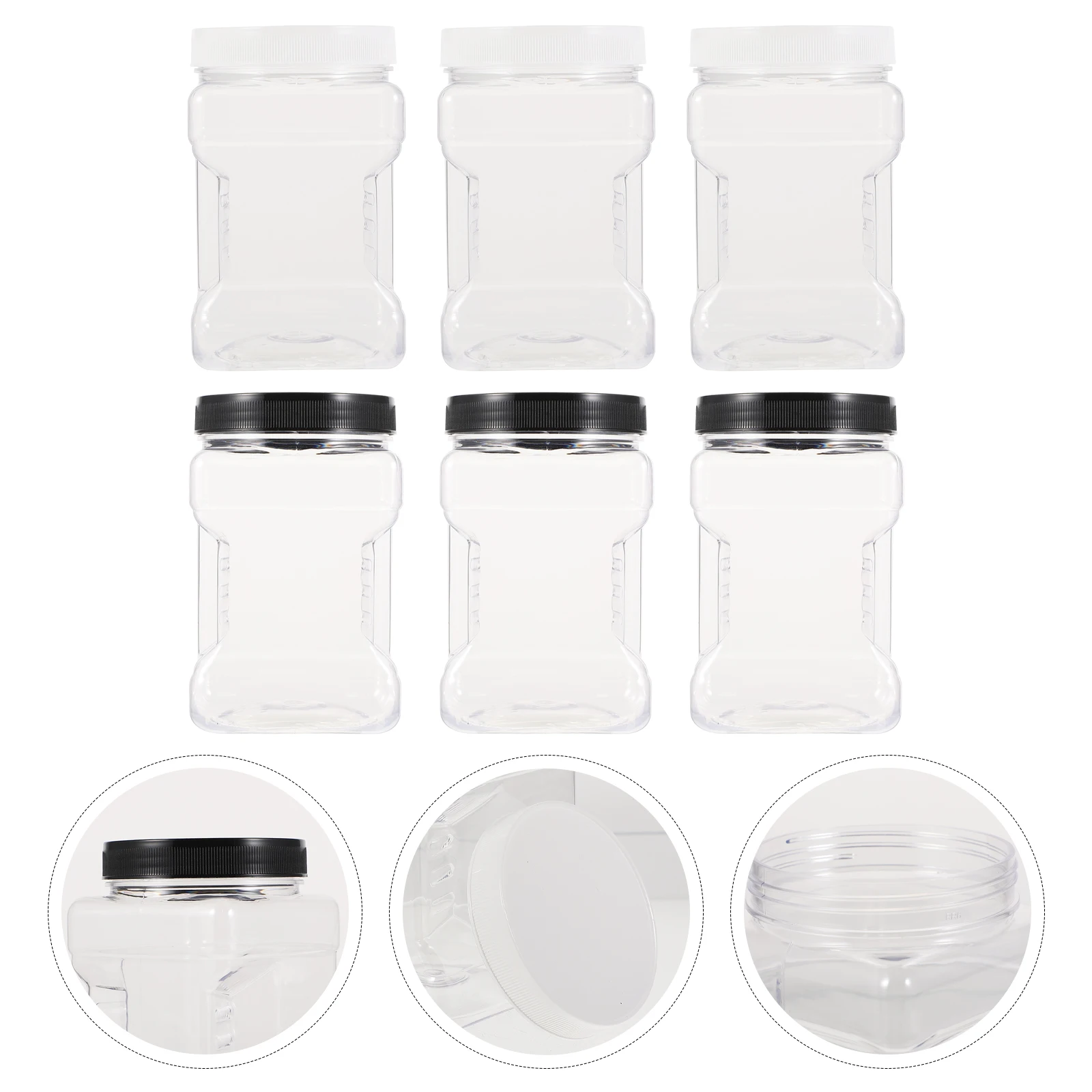 

6 Pcs Transparent Containers Honey Honey Storage Bottles Food Containers Jars Kitchen Food Storage Practical