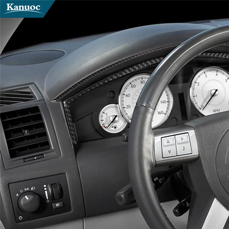 Speedometer Surround Trim Strip For Chrysler 300 300C 2005 2006 2007 Carbon Fiber Stickers Car Interior Decorative Accessories