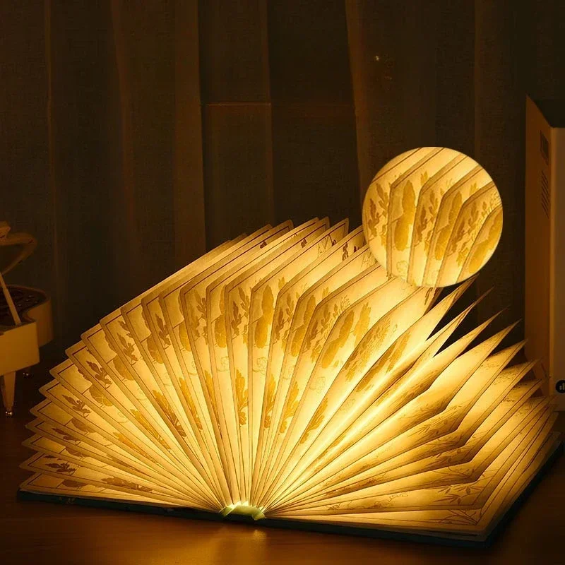 Haicuo Picture of The Same Book Light CreativeCharging Night Light Flower Sea Folding Book  The Rabbit Anniversary Celebration