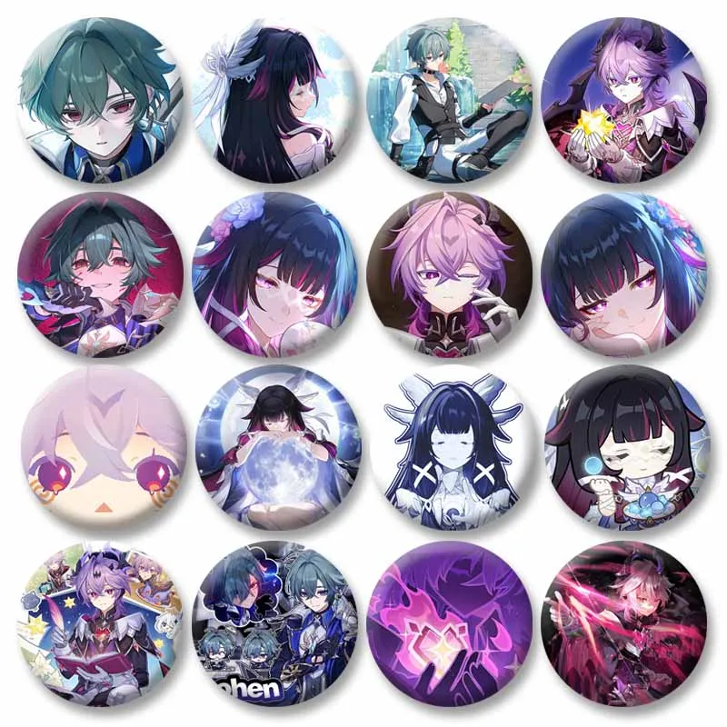 Genshin Impact Anime Game Button Pins Cartoon Figure Durin Columbina Lohen Badges Backpack Hat Shoes Brooch Cosplay Accessories