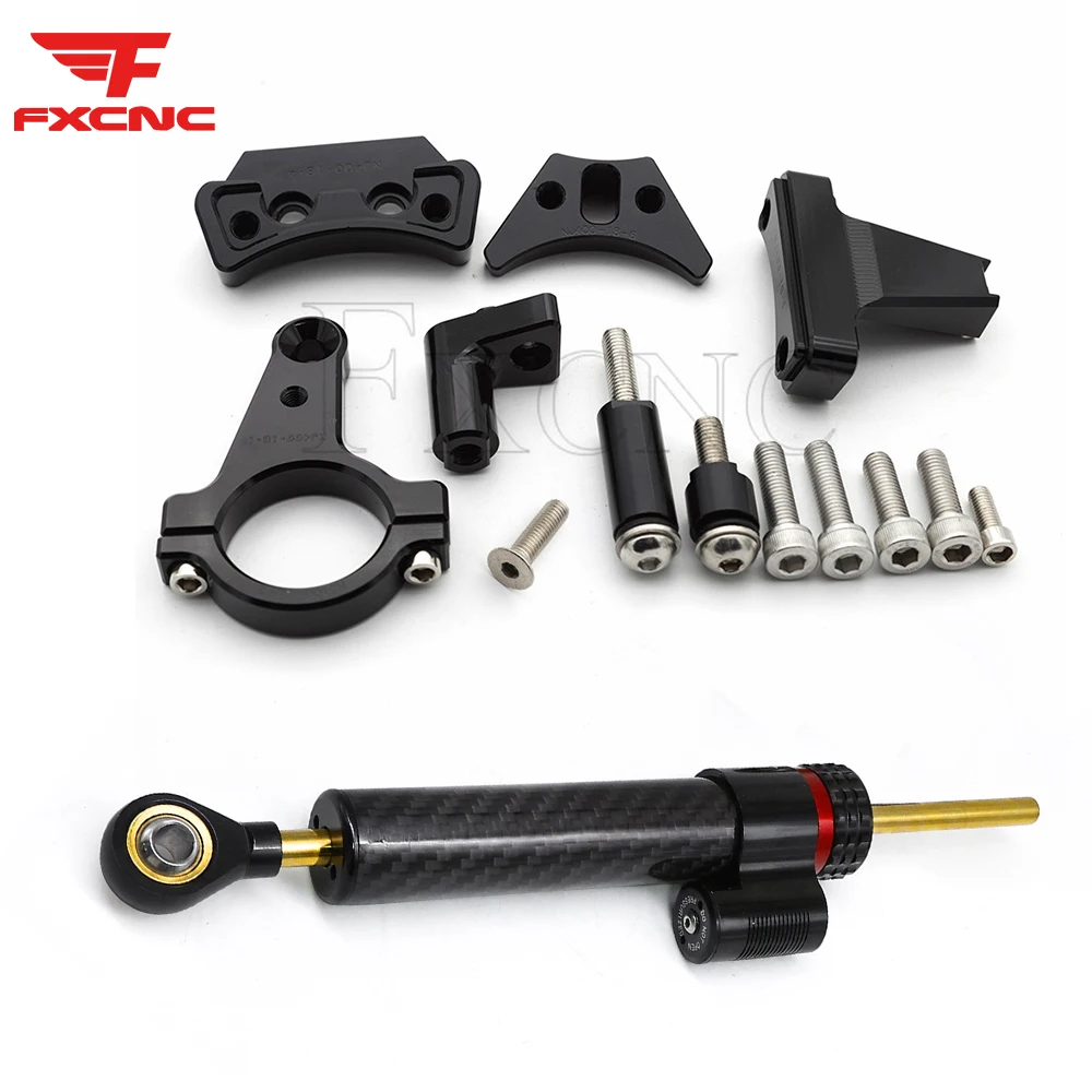 

CNC Motorcycles Steering Stabilize Damper For KAWASAKI Ninja 400 2018-2022 Bracket Mount Mounting Support Holder Kit Set