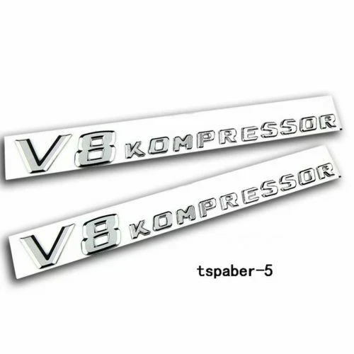 

2x Хромированные наклейки-эмблемы V8 KOMPRESSOR на боковые пороги кузова автомобиля