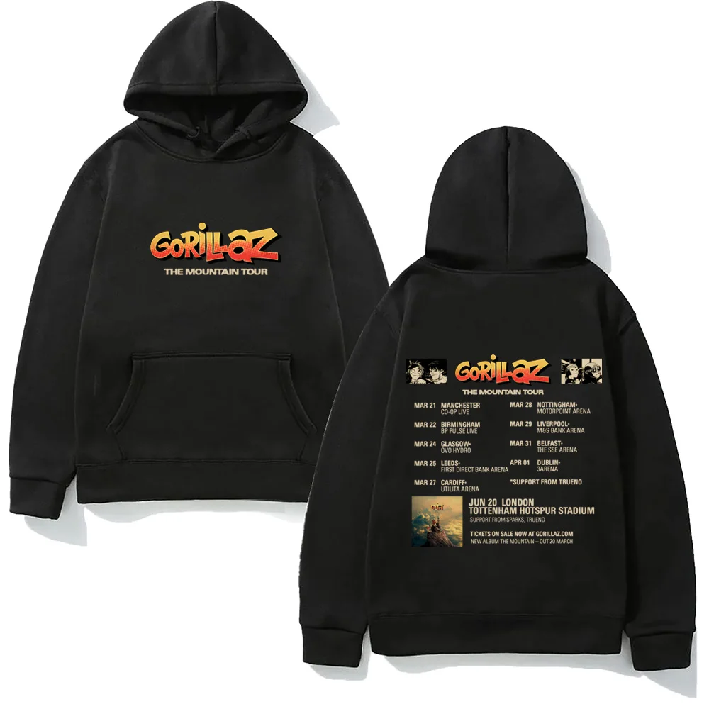 

Gorillaz TOUR Hoodie 2025NEW Manga Autumn/Winter High Quality Harajuku Comfortable Loose Comfortable Pullovers Fleece Clothes