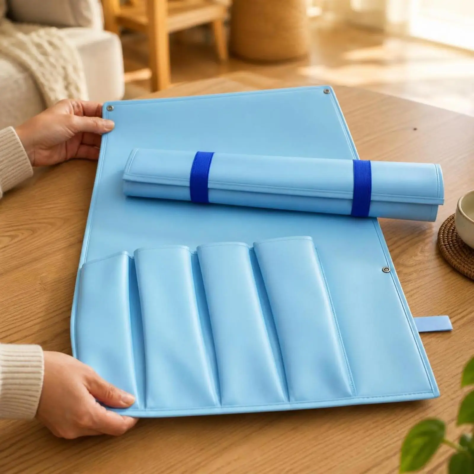 Portable Mahjong Storage Bag | Stitched Front Pockets, Flat Hangingboard Design, Mahjong Tile Organizer, for Game Night