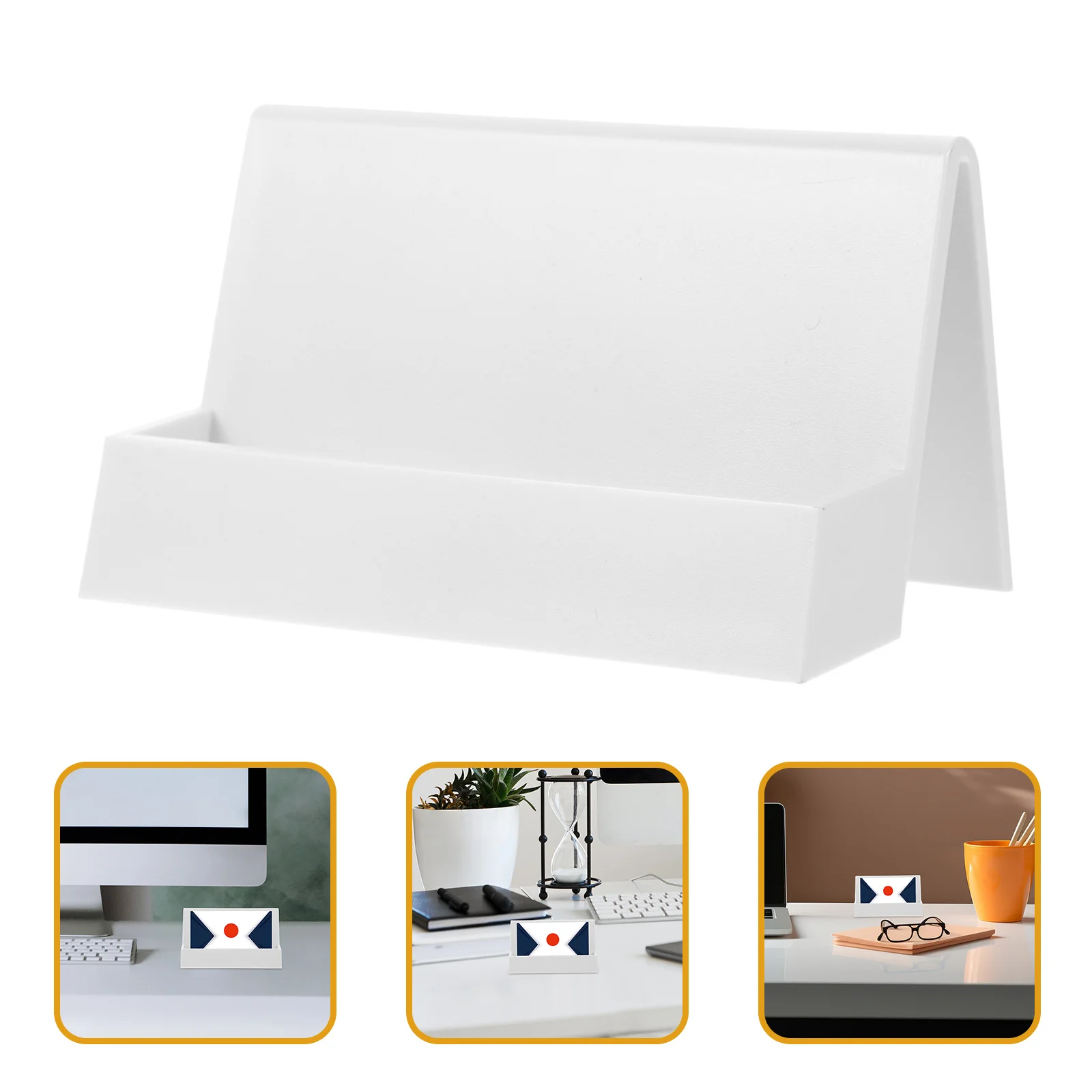 Visitekaarthouder Plastic Bureau Naamkaartje Display Organizer Stand Visitekaartjes Opslag Houder Kantoorkaarten Organizer