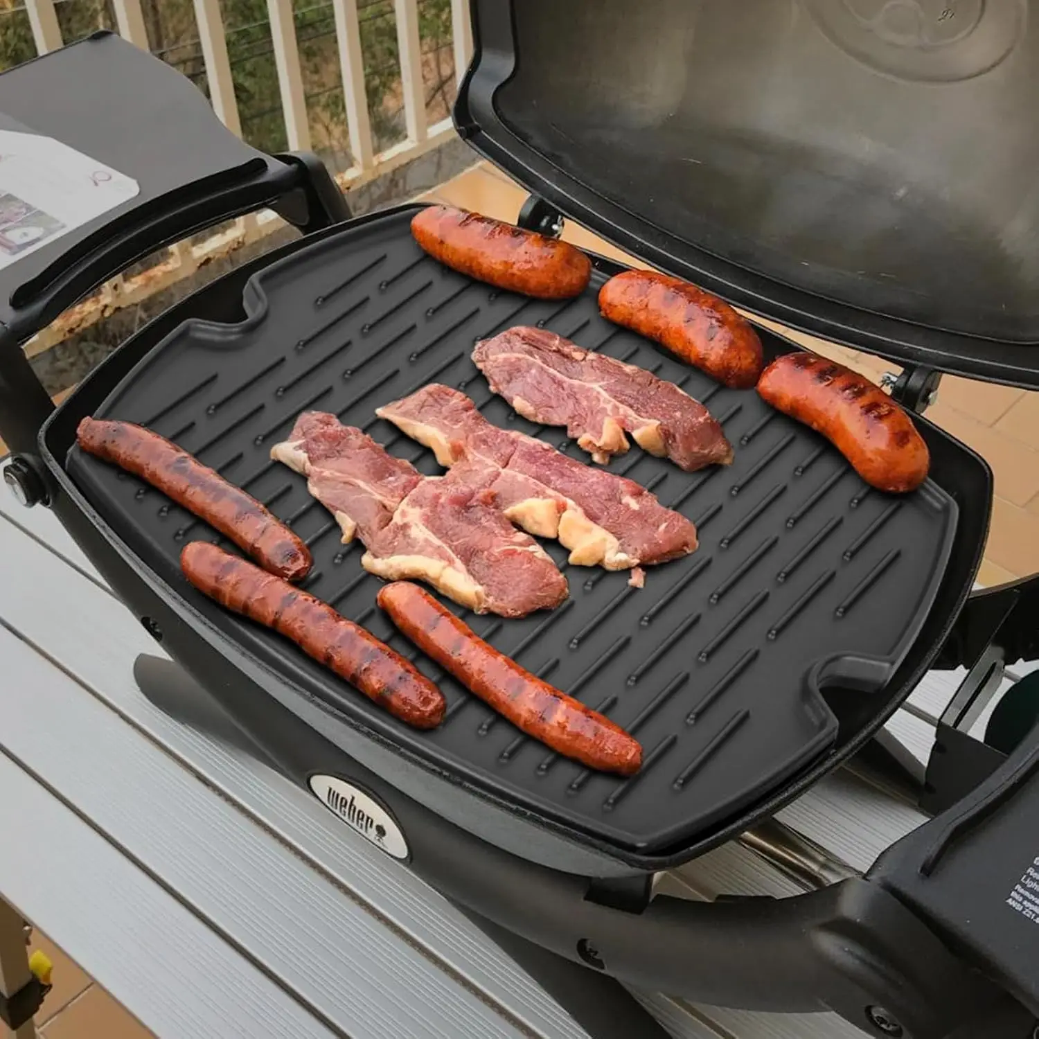Cast Iron Grill Griddle for Weber Q1000 Q1200 Q1400 Q100 Q120 Q140 Series, with Carry Bag - view 6