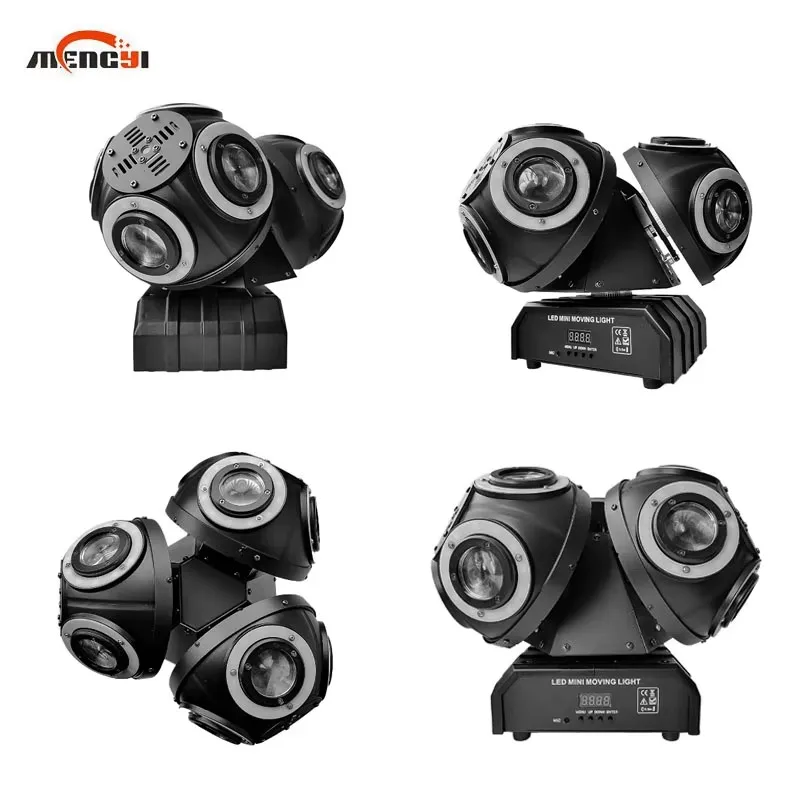 ثلاثة رئيس 12 شعاع العين الليزر Bobblehead ضوء RGB Dj شعاع ضوء كوكب ضوء لشريط ملهى ليلي ديسكو الأحداث #5