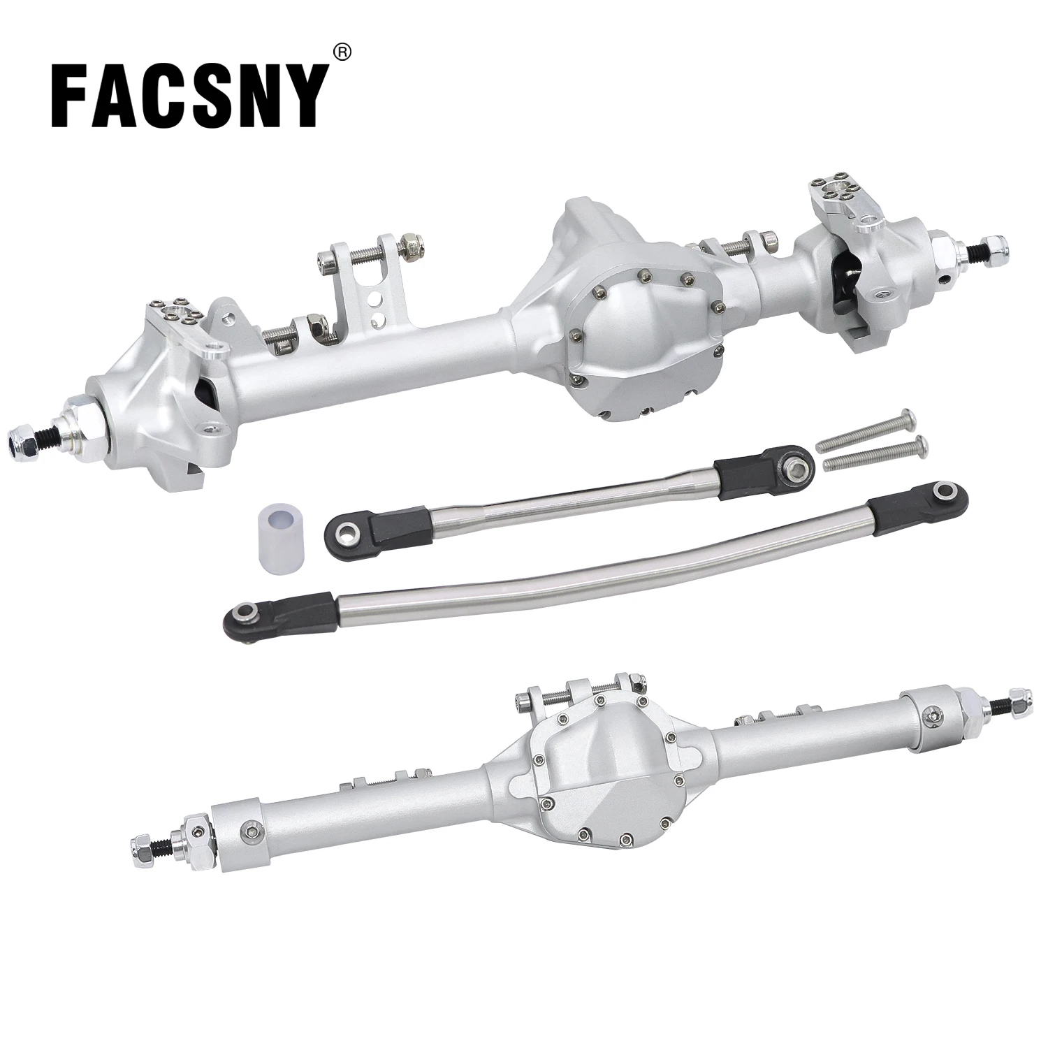 Aluminiowa przednia tylna prosta oś CNC jednoczęściowa konstrukcja z przesunięciem dla 1/10 gąsienica RC Axial SCX10 II Vanquish VS4-10 podwozie