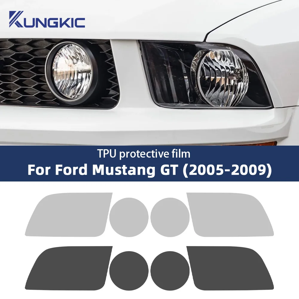 

Headlight Film for Ford Mustang GT 2005 2006-2009 Car Paint Protection Film Rearview Pre Cut TPU PPF Clear Film Sticker Decor