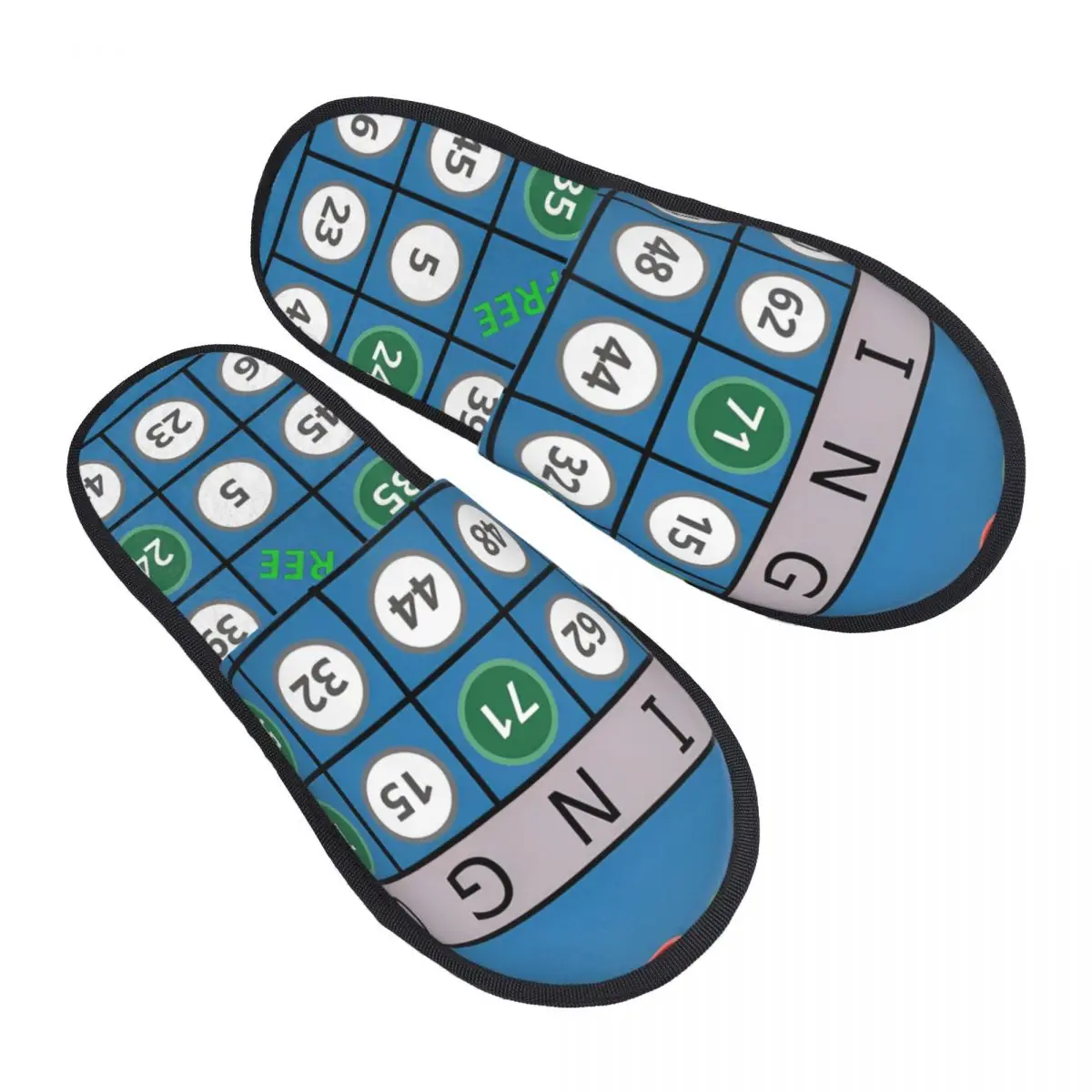 

Plush Indoor Slippers Classic Bingo Warm Soft Shoes Home Footwear Autumn Winter