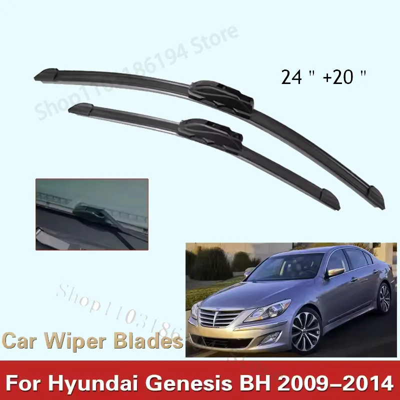 

For Hyundai Genesis Rohens BH MK1 2009 2010 2011 2012 2013 2014 Car Wiper Blade Windscreen Cutter Silicone Rubber U J Hook Arm