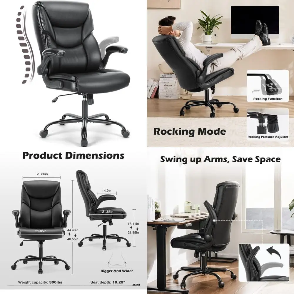 

Ergonomic Executive Desk Chair with Adjustable Armrests, Swivel Task Chair featuring Lumbar Support