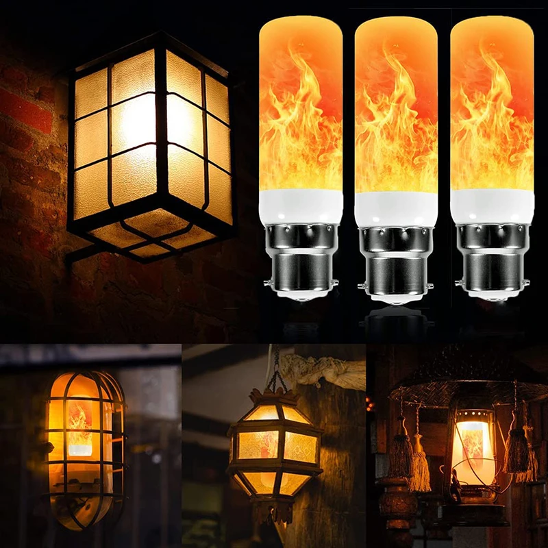 

LED Flame Light Bulb, Flame Effect 5W B22 Dancing Fire Light Bulb with 3 Lighting Modes, for Indoor Outdoor Party