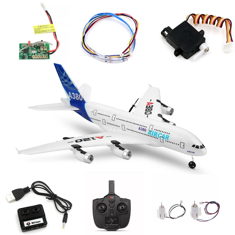 Wltoys XK A120 A380 RC Air plane Spare parts blade propeller Landing gear motor receiver servo Light charger remote controller