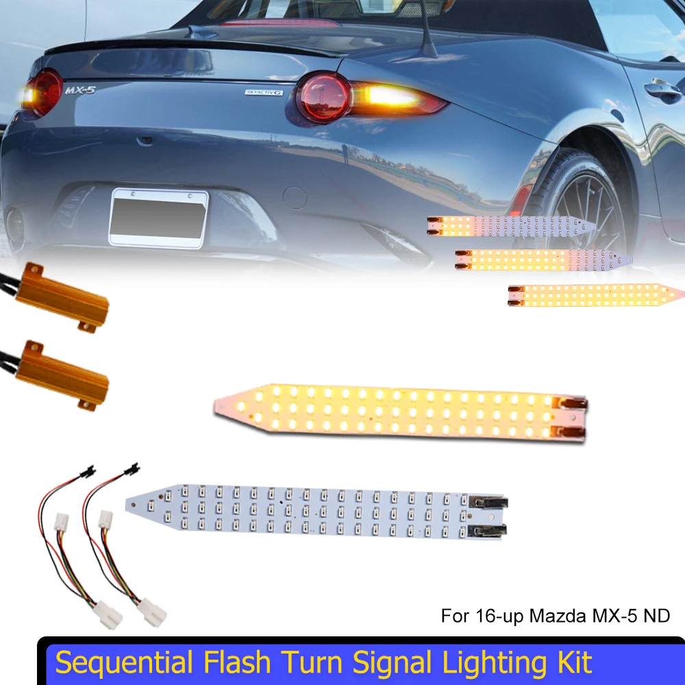 

2pcs Amber/red Full LED Sequential Flash Turn Signal Lighting Kit For 16-up Mazda MX-5 ND