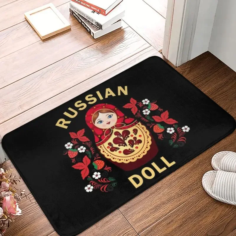 Russian Matryoshka Doll Front Door Mat Anti-Slip Outdoor Absorbent Folk Art Doormat Kitchen Balcony Entrance Rug Carpet