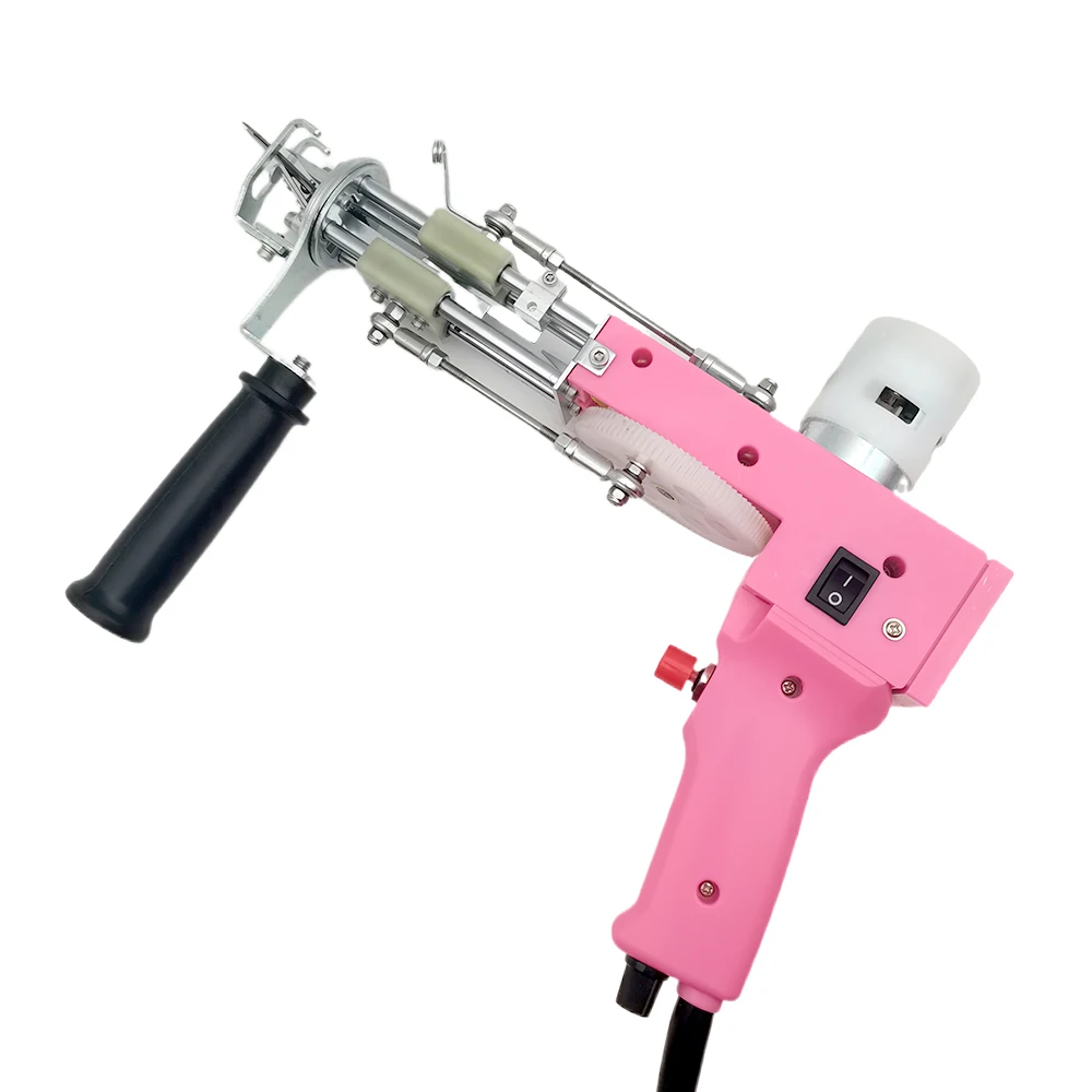 2 in 1 Pink Tufting Gun Cut Pile and Loop Pile Electric Carpet Rug Guns Carpet Weaving Knitting Machine for DIY Knitting