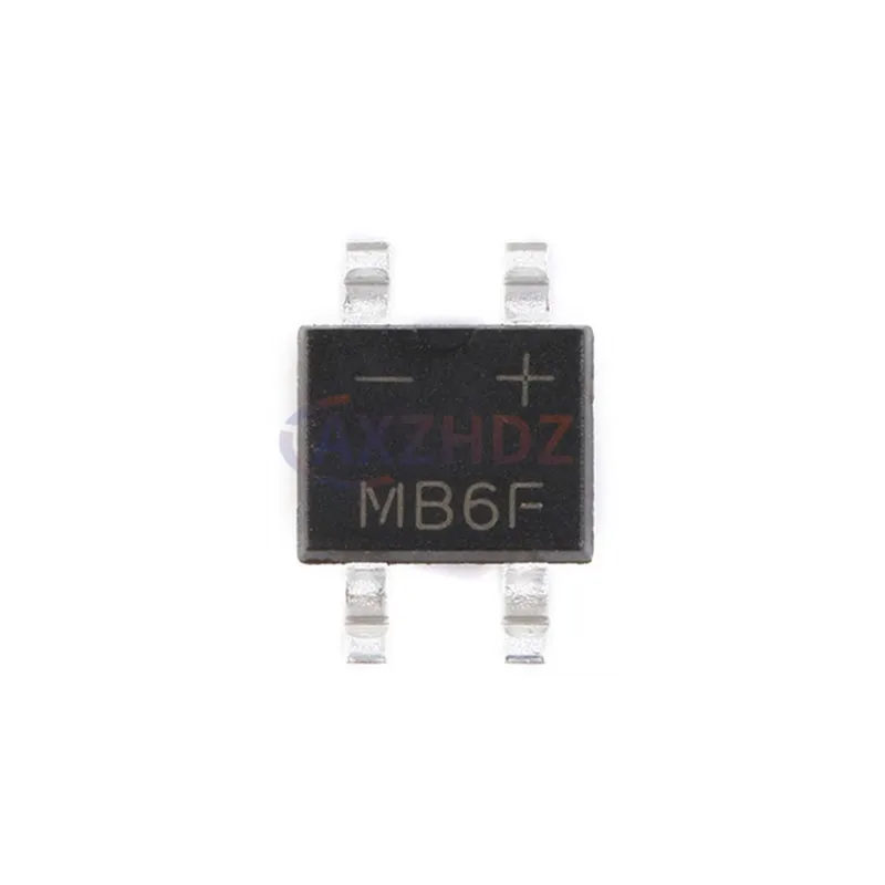 50PCS  SMD 4Pin MB6 MB10 1A 600V 1000V 1KV Single-phase Glass Passivation Bridge Rectifier SMT MBS MB6S MB10S MB6F MB10F