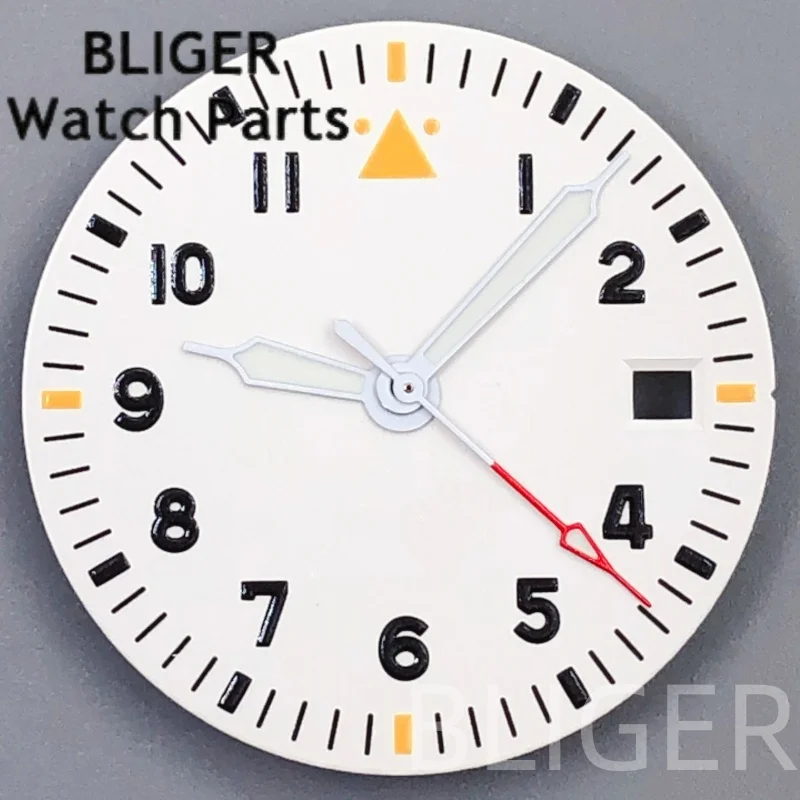 BLIGER 29 мм NH34 NH35 NH36 ETA2824 PT5000 Черный Белый Зеленый Синий Стерильные Пилотные Часы Циферблат Стрелки Светящиеся Часы Мод Аксессуары