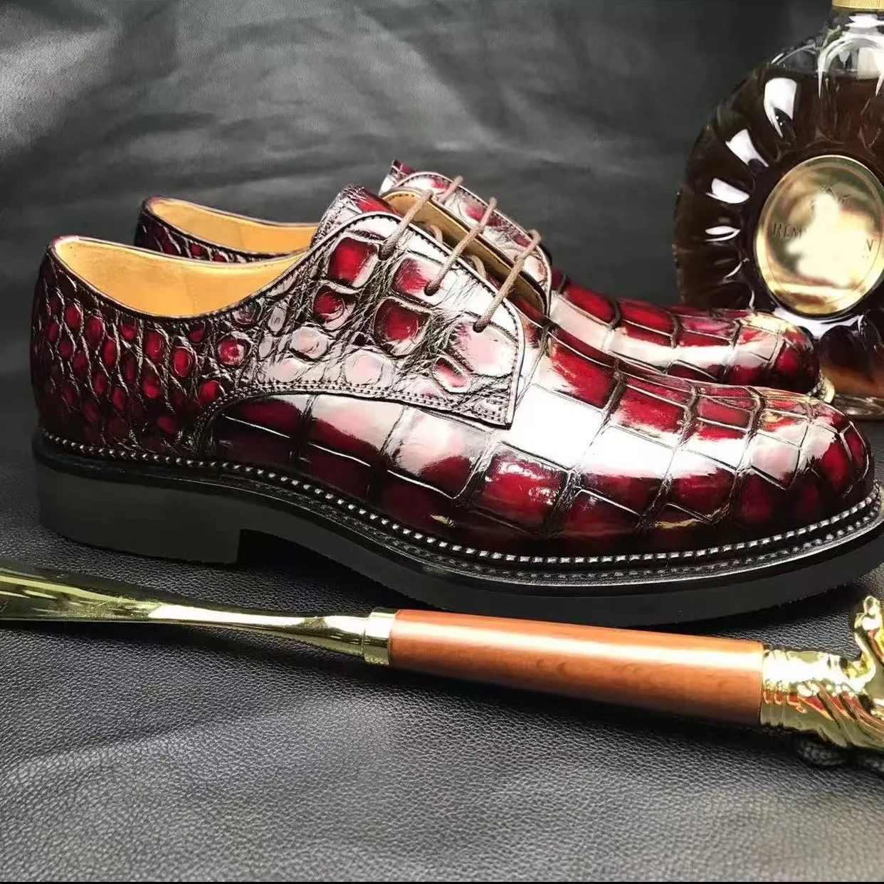 chue new men dress shoes male crocodile shoes wedding business office shoes