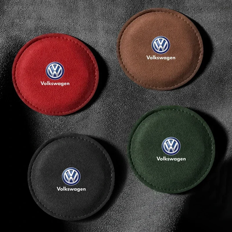 Car Coaster Waterproof Non-Slip Mat Water Cup Slot Decorate Accessories For Volkswagen CC Golf 4 6 7 GTI Tiguan Passat B7 Jetta