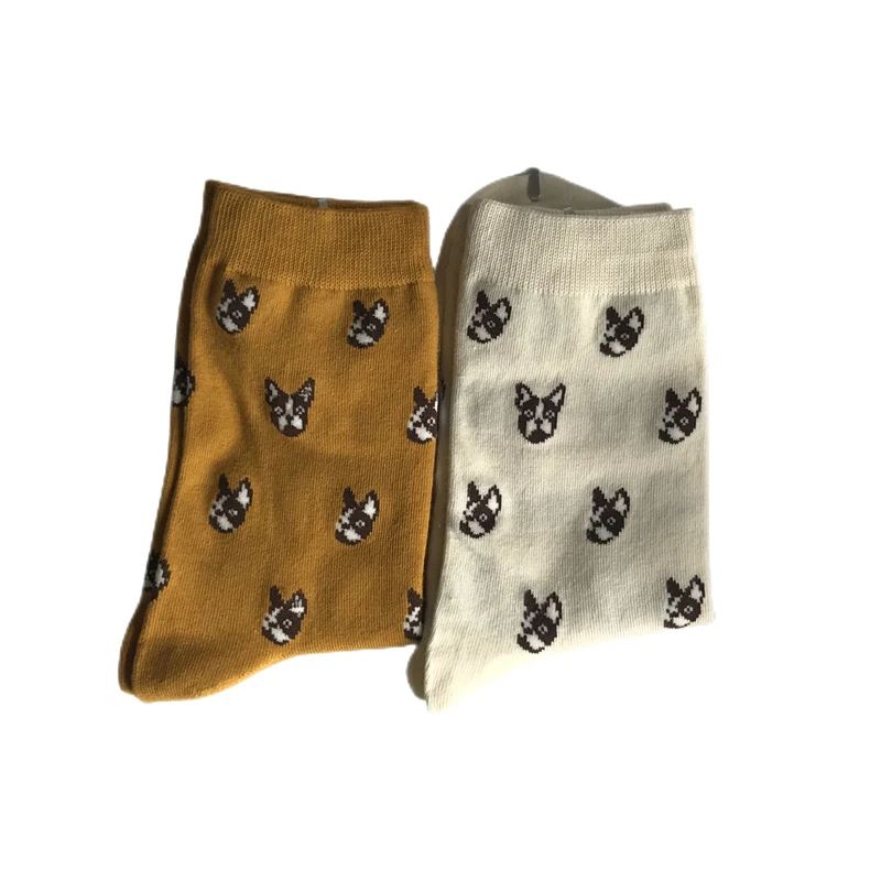 Unisex Cute Boston Terrier Pattern donna uomo calzini corti in cotone Bulldog francese Polka novità calzini alla caviglia abbigliamento quotidiano