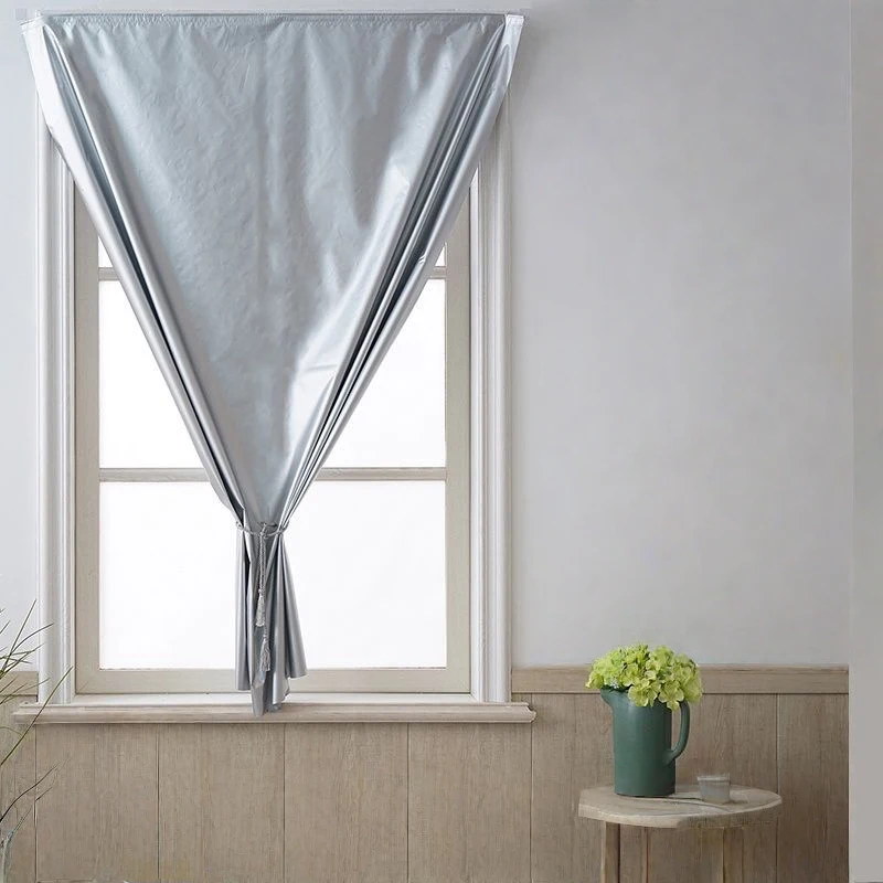 Self-Adhesive Full Blackout Curtain Liveroom Bay Window Sunshade Privacy Drapes Sun Protectio Full-shading Bedroom Blinds