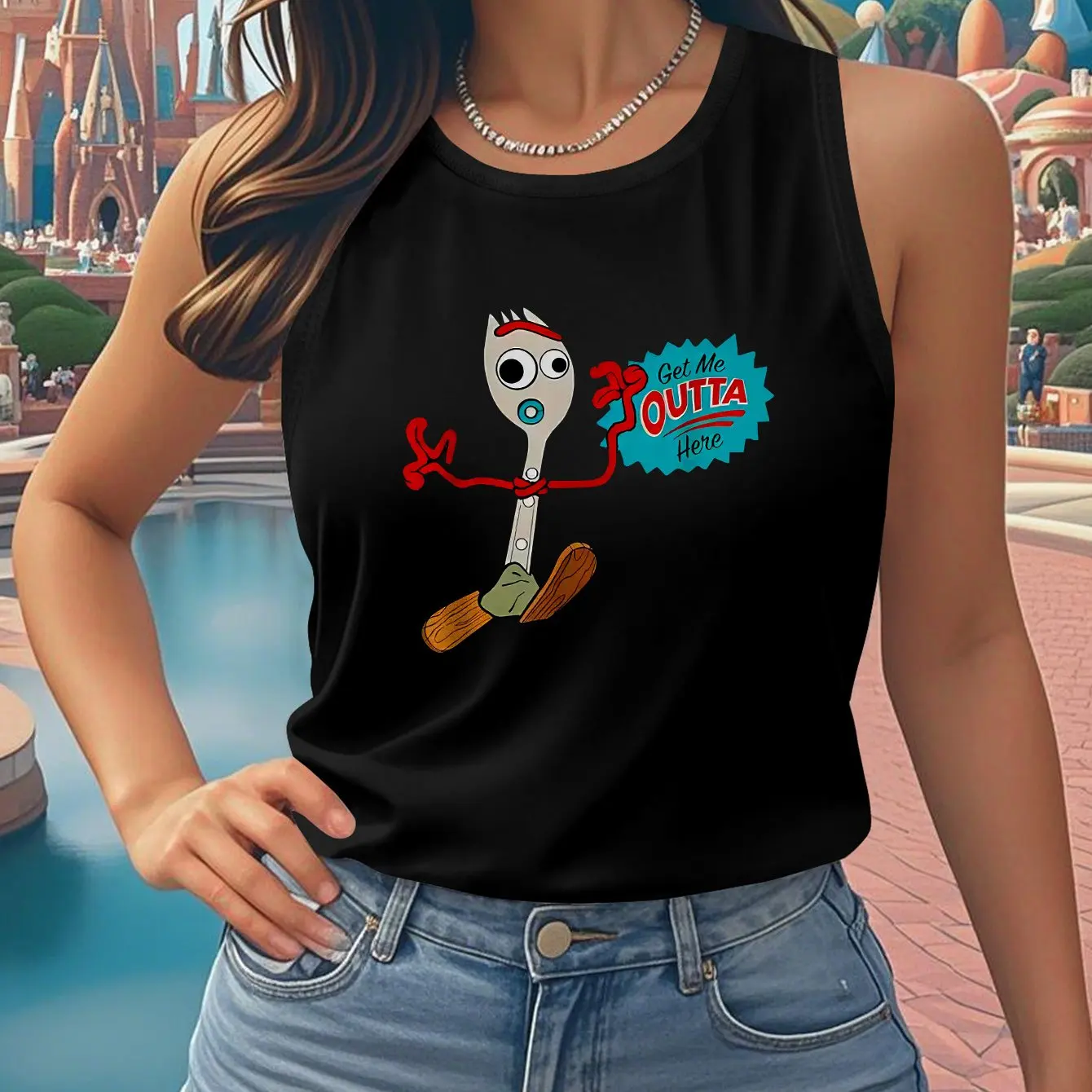 

Disney - Mr. Shovel, Let Me Leave Here - Fashionable Vest Casual Top, Comfortable Beachwear, Official Disney Pattern T-shirt