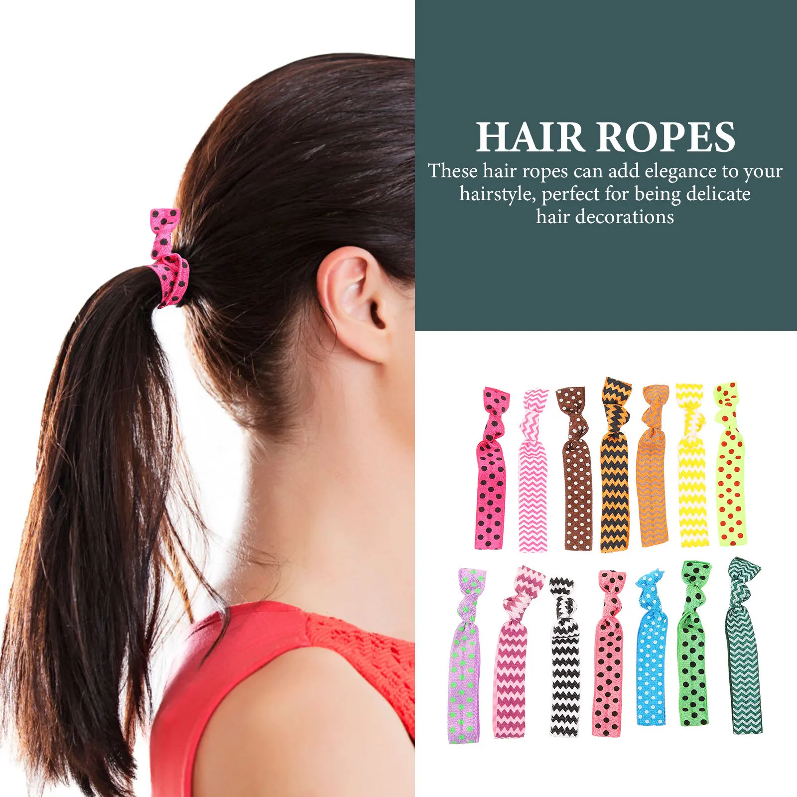 

20pcs Hair Ties Ribbon Hair Ropes Elastic Fabric No Crease Ponytail Holders Bulk Silky Durable Women Hairstyle Accessories