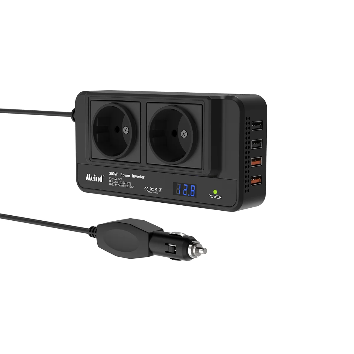 Highly recommend Meind 200w car inverter 12v to 220v power inverter for car
